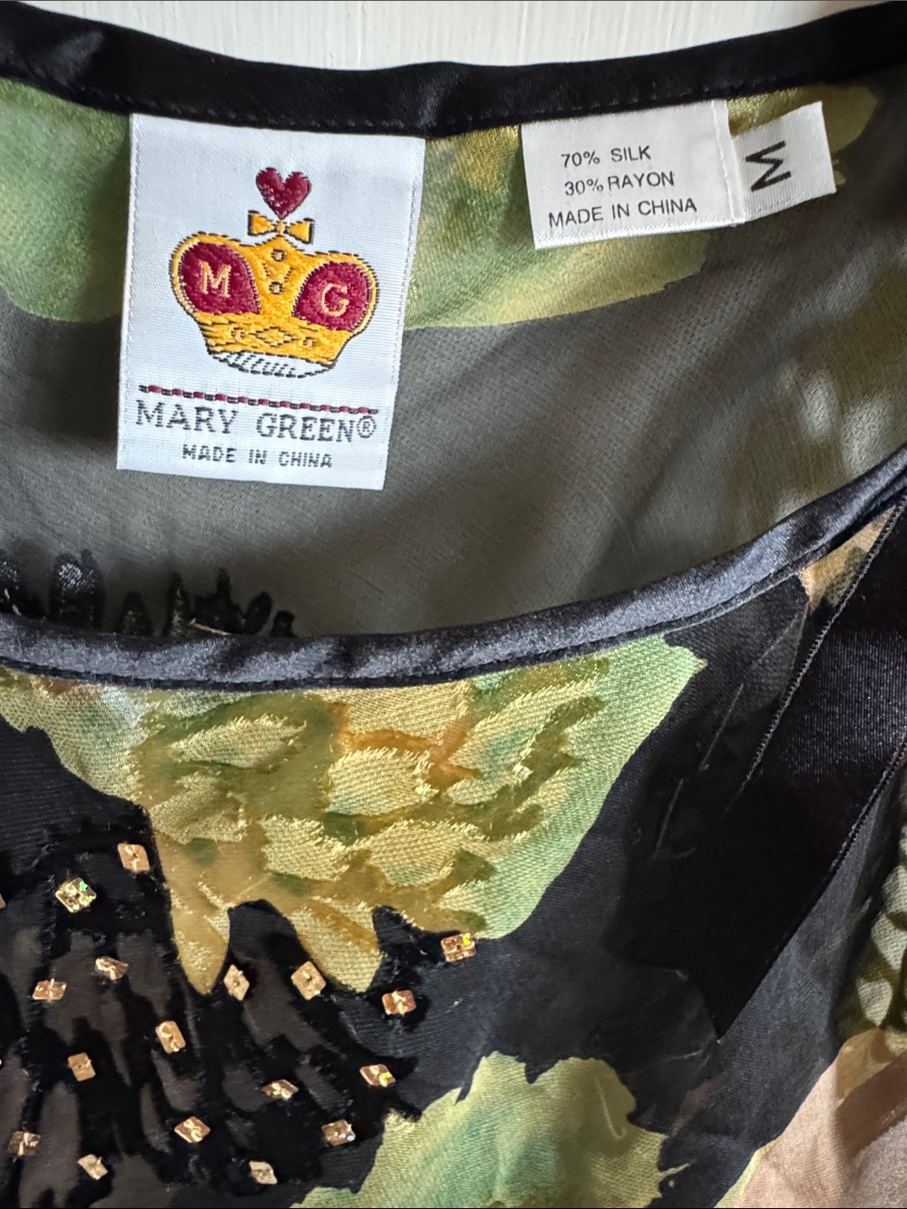 Sheer Silk Black Floral Tie-Strap Camisole - Picture 2 of 9